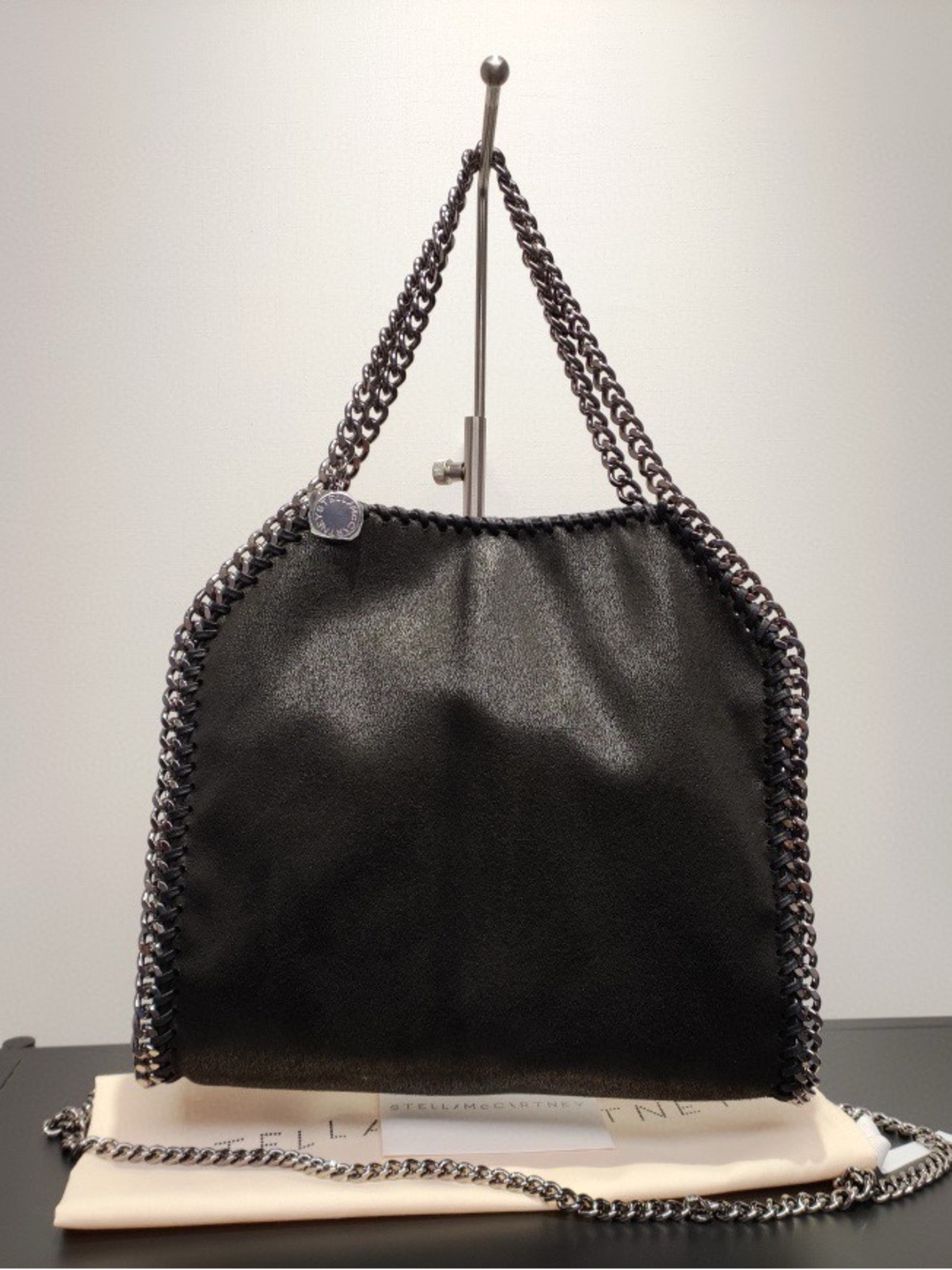 Stella McCartney Black Faux-Leather Chain Shoulder Bag